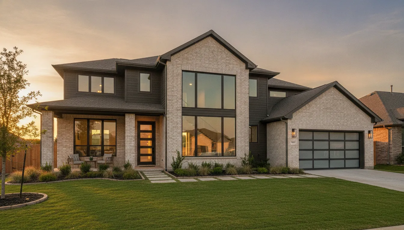 Modern Texas rental property at golden hour