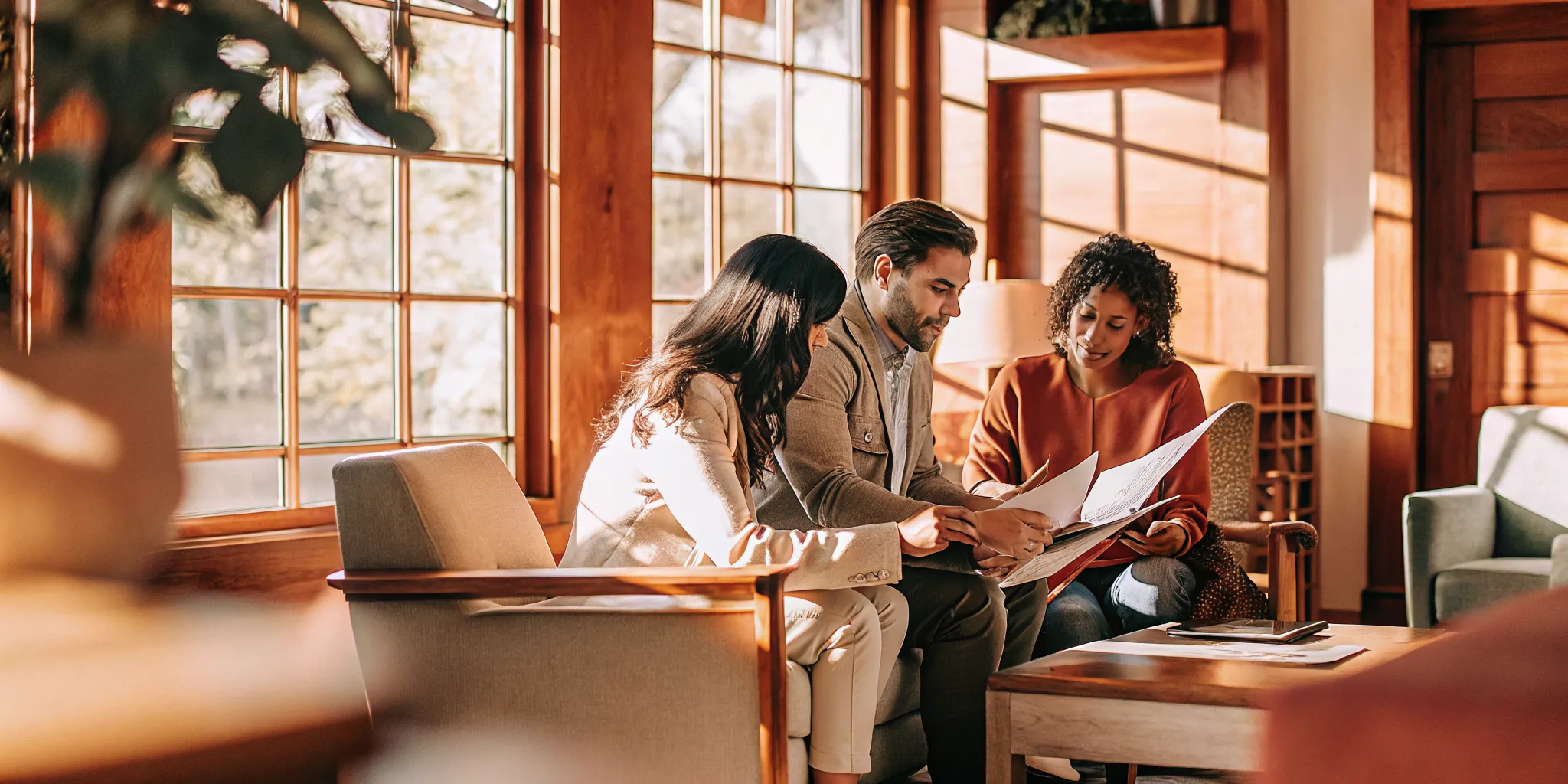 Texas homebuyers reviewing FHA loan paperwork