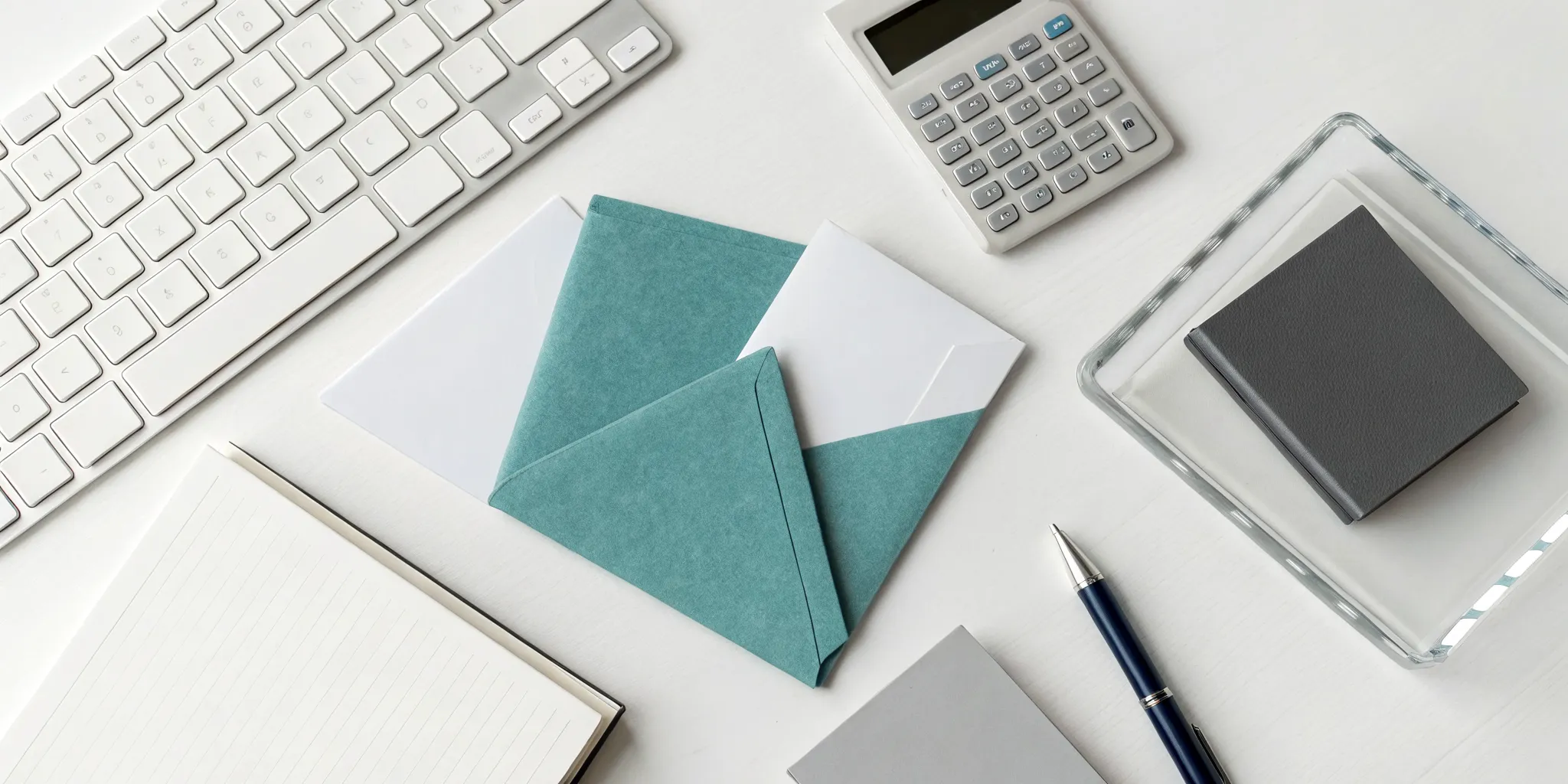 Planning a debt consolidation loan with a calculator and notebook on a desk.