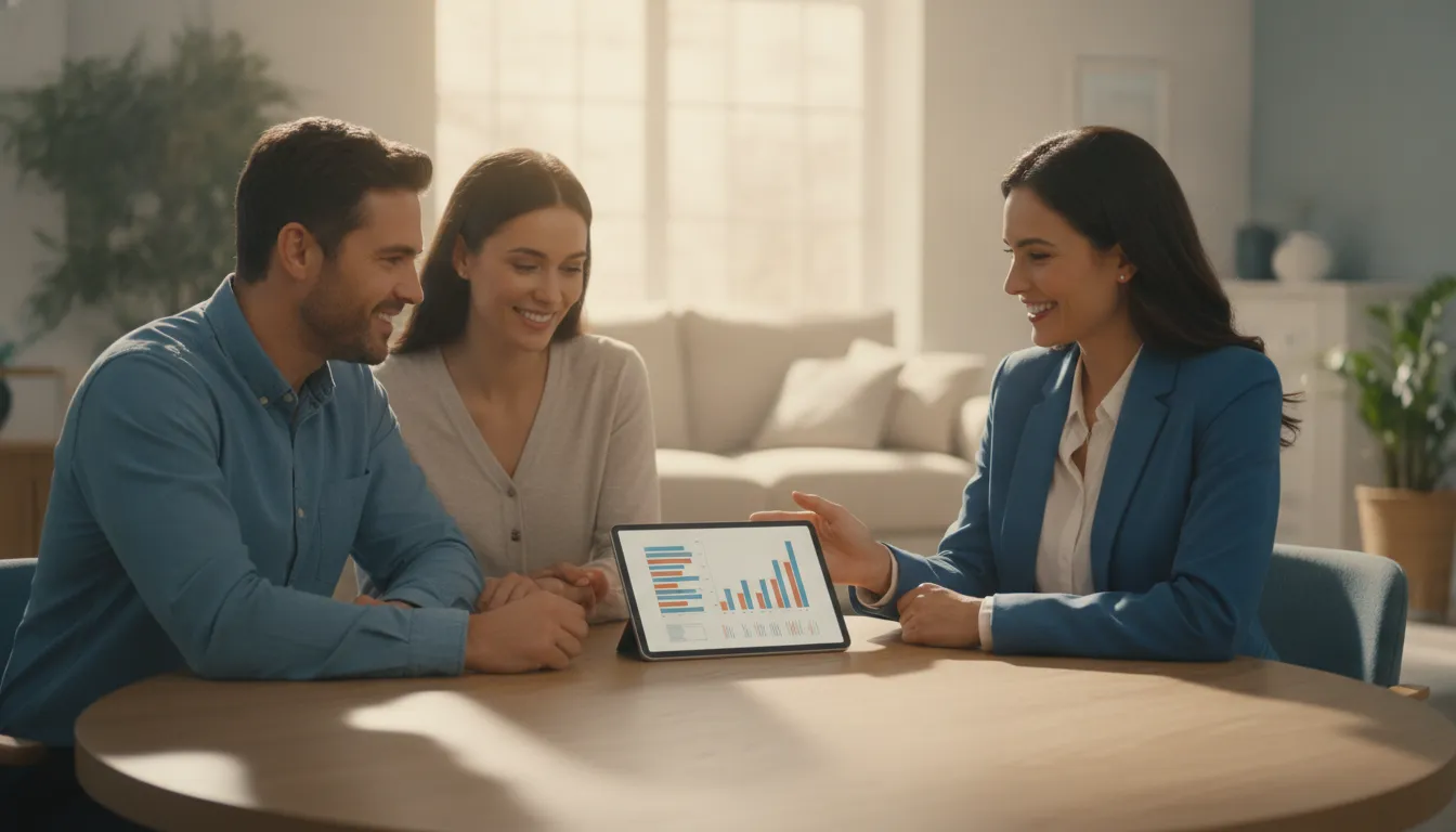 Homeowners comparing cash-out refinance vs home equity loan vs HELOC with a loan officer